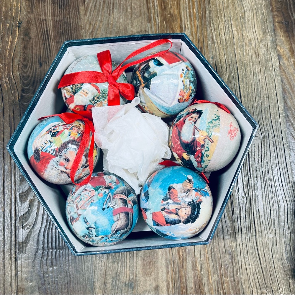 Vintage C&F Enterprises Inc Twelve Antique Santa’s Christmas Ornaments
